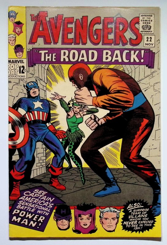 The Avengers #22 (Marvel Comics, 1965), raw, ungraded comic book — front cover