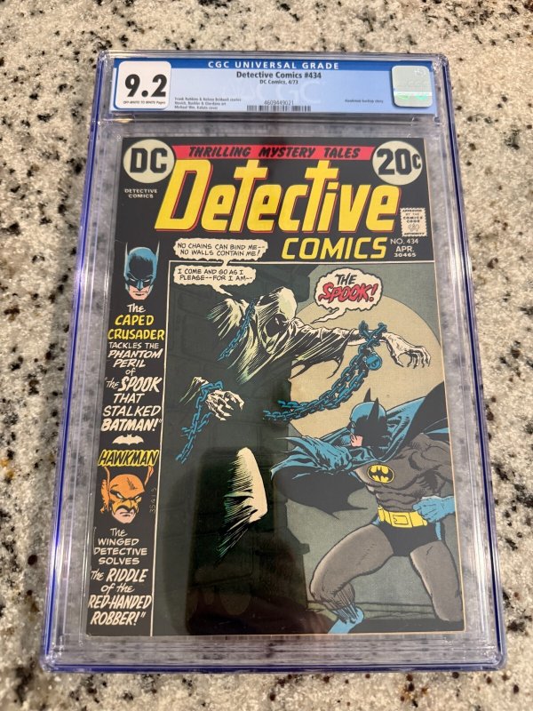 Detective Comics #434 (DC Comics), CGC 9.2 graded comic book, Universal Blue label — front cover in its holder