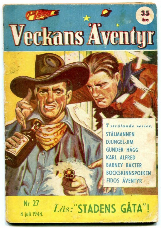 Veckans Aventyr #27 (1944), raw, ungraded comic book — front cover