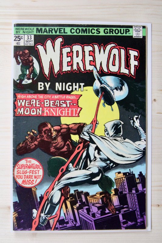 Werewolf by Night #33 (Marvel Comics, 1975), raw comic book in FN/VF 7.0 condition — front cover