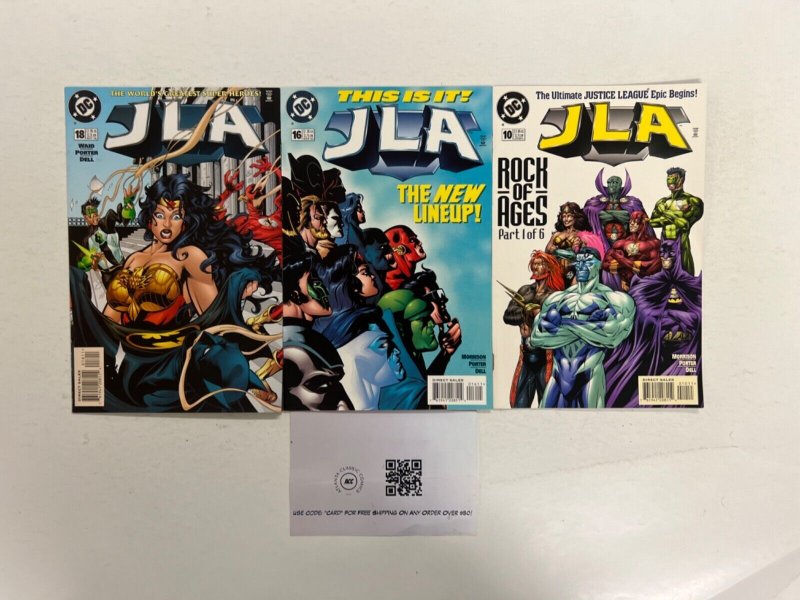 3 JLA DC Comic Books #10, raw, ungraded comic book — front cover
