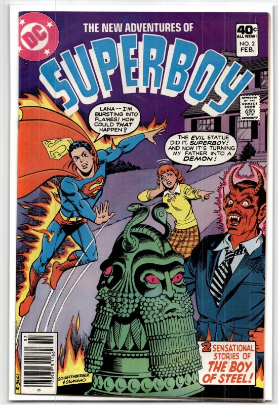The New Adventures of Superboy #2 (DC Comics, 1980), raw, ungraded comic book — front cover