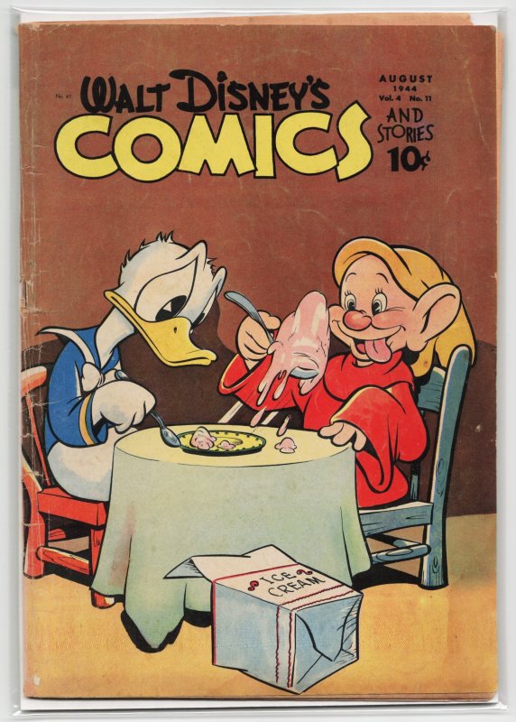 Walt Disney's Comics and Stories #47 (Dell, 1944), raw, ungraded comic book — front cover