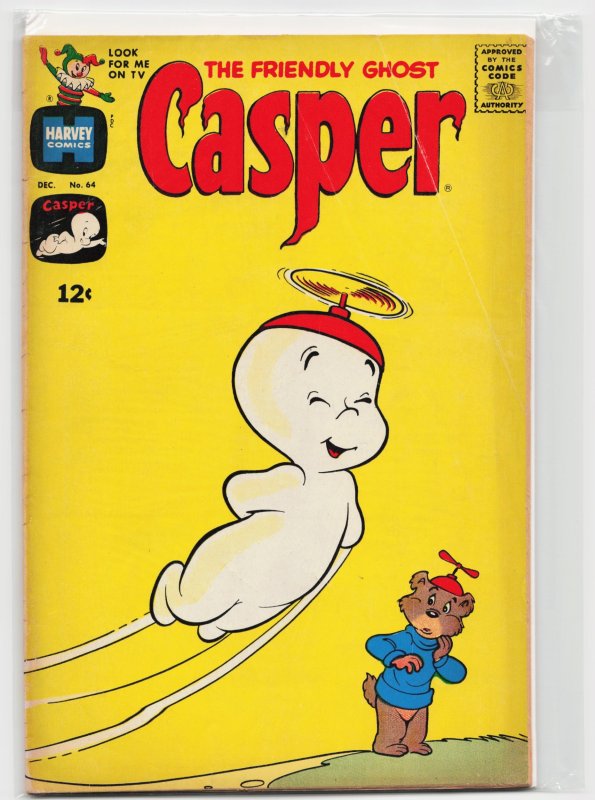The Friendly Ghost Casper #64 (Harvey Comics, 1963), raw, ungraded comic book — front cover