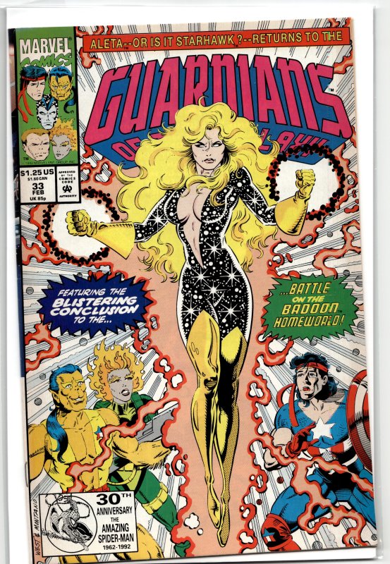 Guardians of the Galaxy #33 (Marvel Comics, 1993), raw, ungraded comic book — front cover