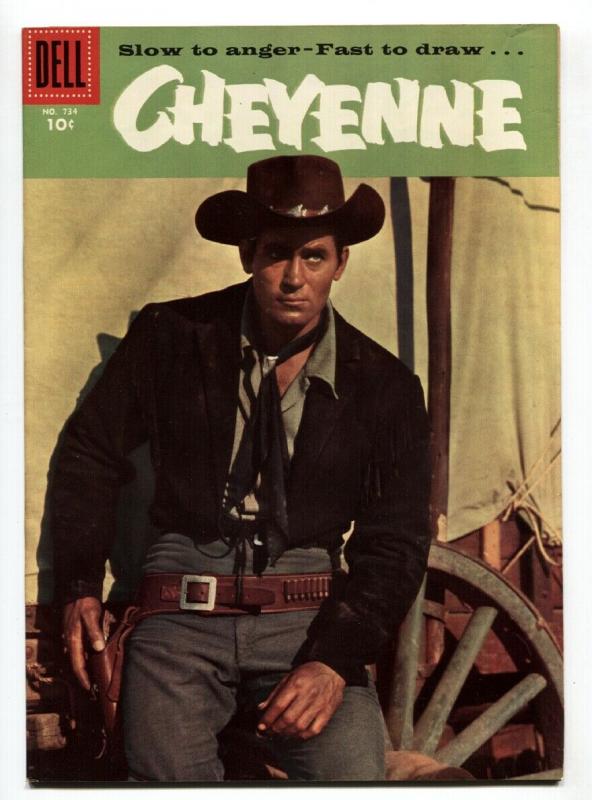 Cheyene Four Color #734 (1956), raw comic book in VF+ condition — front cover