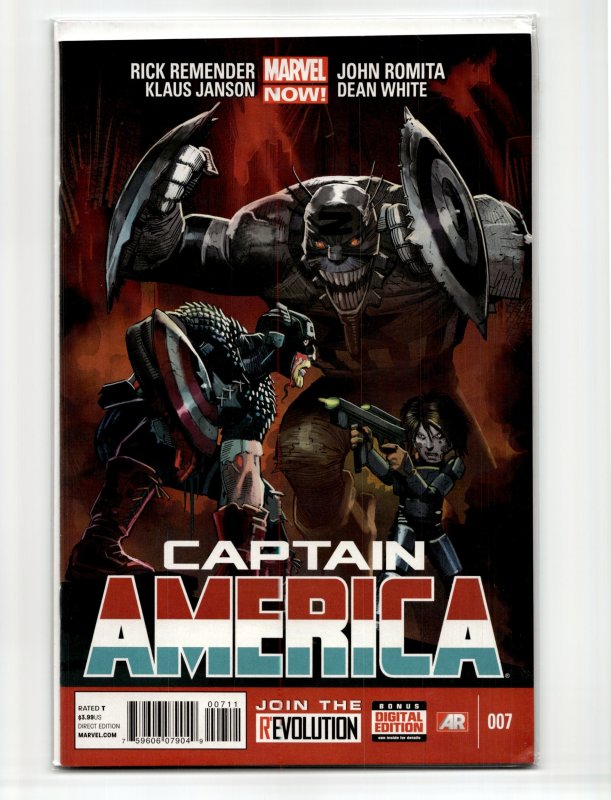 Captain America #7 (Marvel Comics, 2013), raw, ungraded comic book — front cover