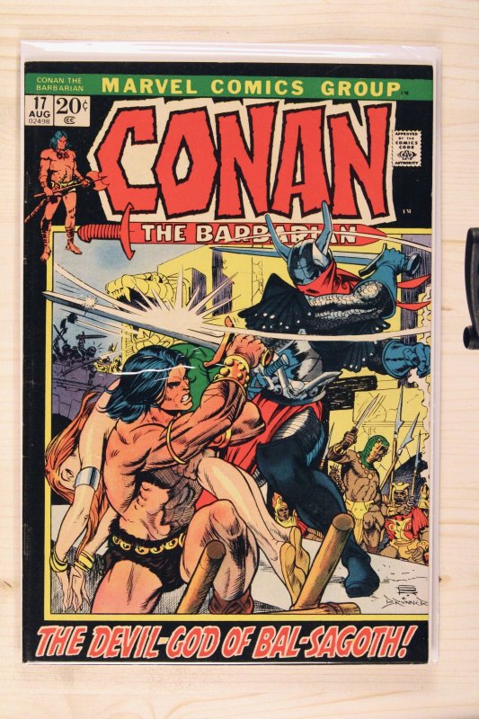 Conan the Barbarian #17 (Marvel Comics, 1972), raw comic book in VF 8.0 condition — front cover
