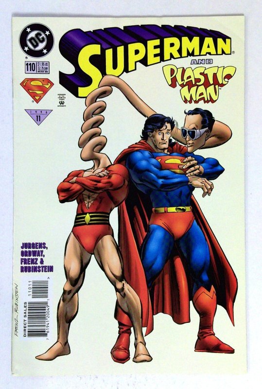 Superman #110 (DC Comics, 1996), raw comic book in VF/NM condition — front cover