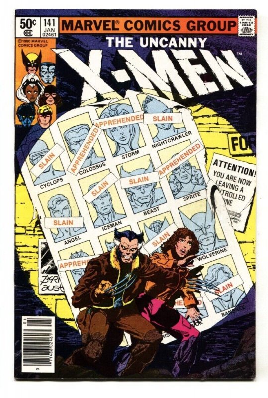 X-Men #141 (Marvel Comics, 1981), raw comic book in VF+ condition — front cover