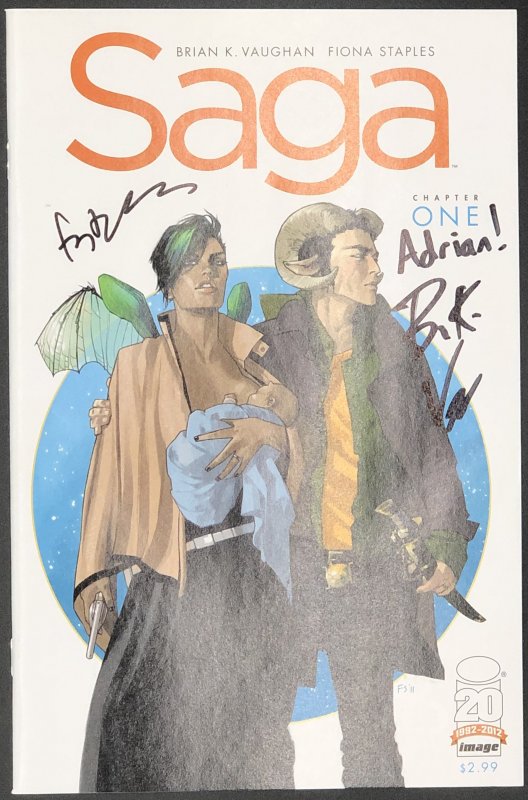 Saga #1 (Image Comics, 2012), raw comic book in NM condition — front cover