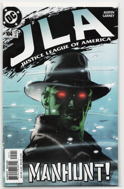 JLA #104 (DC Comics, 2004), raw, ungraded comic book — front cover