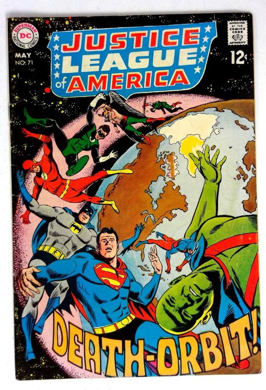 Justice League of America #71 (DC Comics, 1969), raw comic book in VG condition — front cover