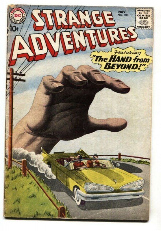 Strange Adventures #110 (DC Comics, 1959), raw, ungraded comic book — front cover