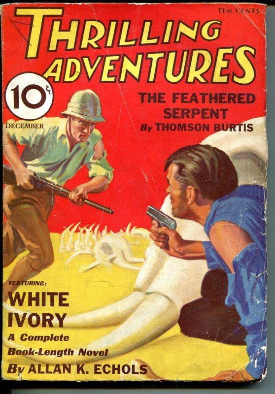 Pulp: Thrilling Adventures 12/1932-Elephant Graveyard Cover-pulp Thrills-VG/FN, raw comic book in VG/FN condition — front cover