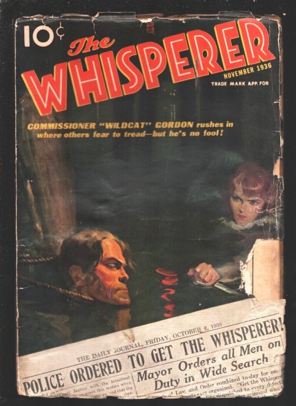 Whisperer #2 (Street and Smith, 1936), raw, ungraded comic book — front cover