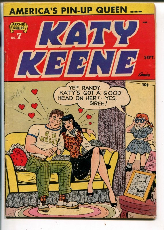 Katy Keene #7 (1952), raw comic book in FN+ condition — front cover