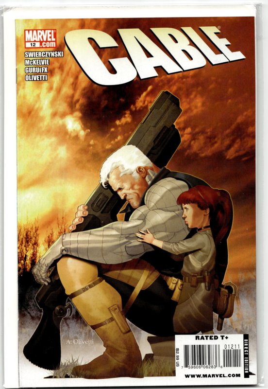 Cable #12 (Marvel Comics, 2009), raw, ungraded comic book — front cover