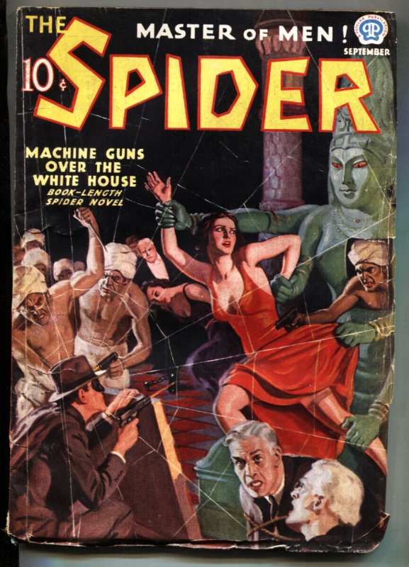 Spider 9/1937-Popular Pubs-John HOWITT-weird Menace-HERO PULP-vg, raw, ungraded comic book — front cover