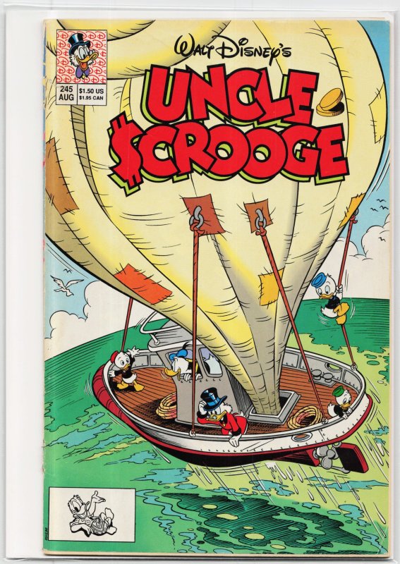 Uncle Scrooge #245 (Gladstone, 1990), raw, ungraded comic book — front cover