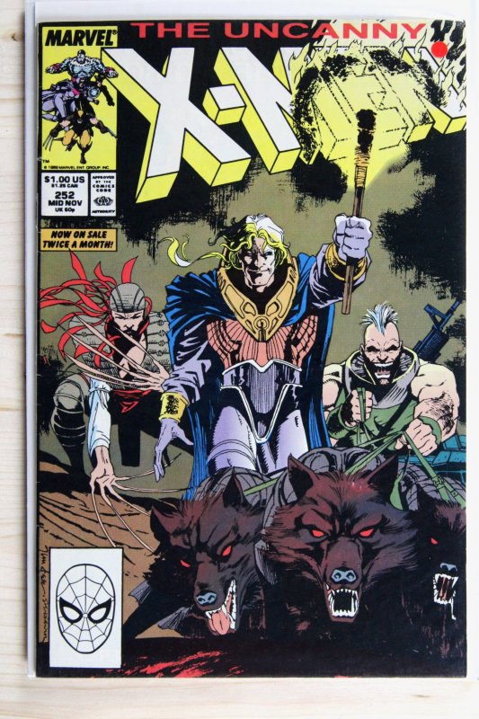 The Uncanny X-Men #252 (Marvel Comics, 1989), raw comic book in VF 8.0 condition — front cover