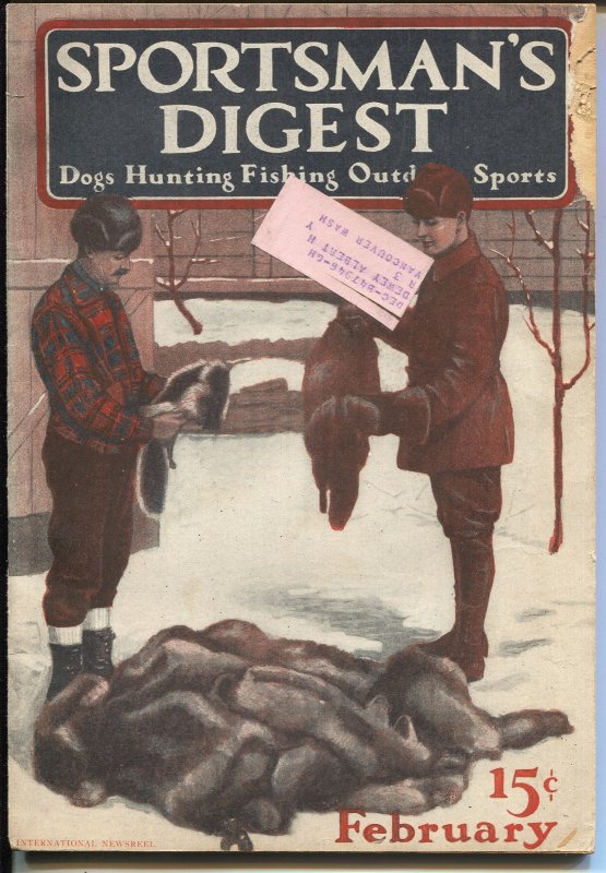 Pulp: Sportsman's Digest 2/1923-outdoor Life-hunting-fishing-wildlife Pix-FN-, raw comic book in FN- condition — front cover