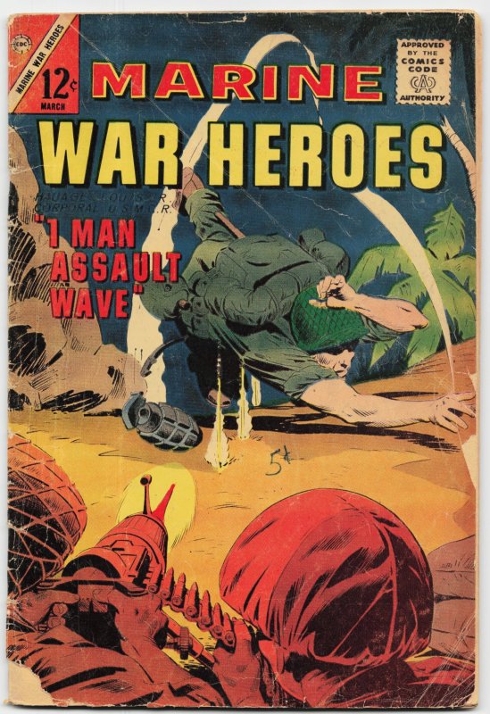 Marine War Heroes #2 (Charlton Comics, 1964), raw, ungraded comic book — front cover