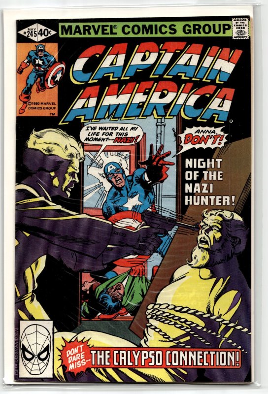 Captain America #245 (Marvel Comics, 1980), raw, ungraded comic book — front cover