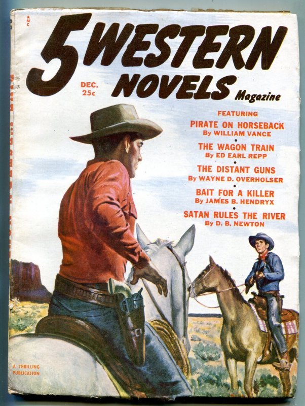 Pulp: Five Western Novels Pulp December 1952- Pirate on Horseback (1952), raw, ungraded comic book — front cover
