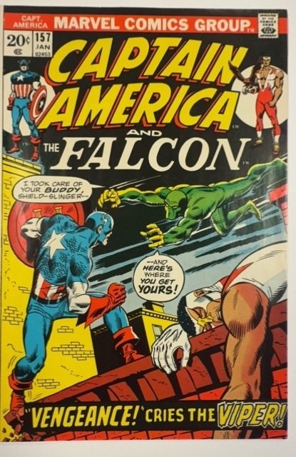 Captain America #157 (Marvel Comics, 1973), raw, ungraded comic book — front cover