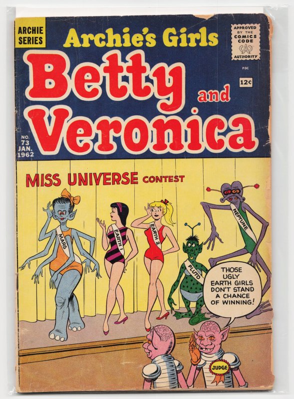 Archie's Girls Betty and Veronica #73 (Archie Comics, 1962), raw, ungraded comic book — front cover