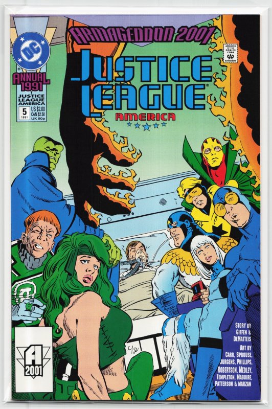 Justice League America Annual #5 (DC Comics, 1991), raw, ungraded comic book — front cover
