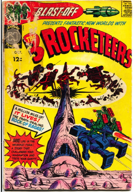 Blast-off #1 (Harvey Comics, 1965), raw comic book in FR condition — front cover