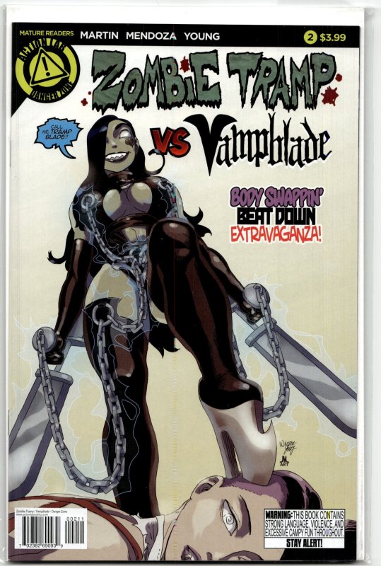 Zombie Tramp Vs: Vampblade #2 (Action Lab Entertainment, 2015), raw, ungraded comic book — front cover