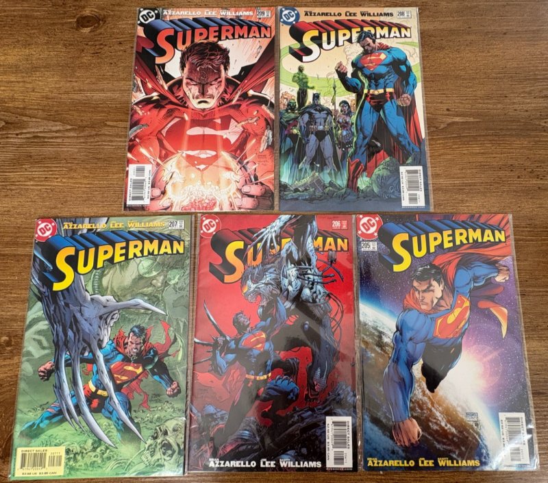 Lot of 5 Superman DC Comic Books # 205 206 207 208 209 NM 1st Prints 8 J440, raw comic book in NM condition — front cover
