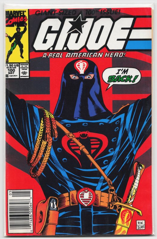G.I. Joe: A Real American Hero #100 (Marvel Comics, 1990), raw, ungraded comic book — front cover