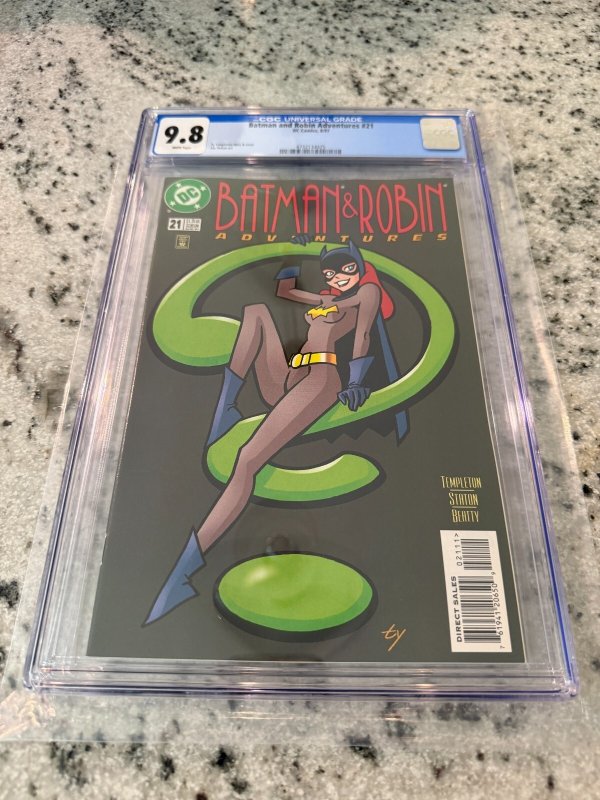 Batman & Robin Adventures #21 (DC Comics), CGC 9.8 graded comic book, Universal Blue label — front cover in its holder