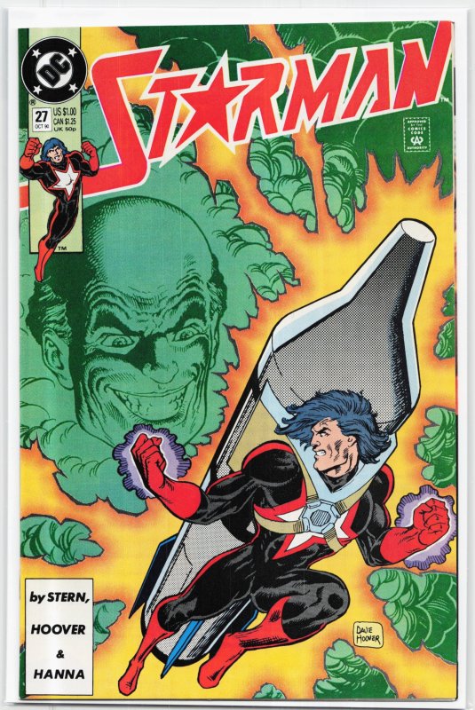 Starman #27 (DC Comics, 1990), raw, ungraded comic book — front cover