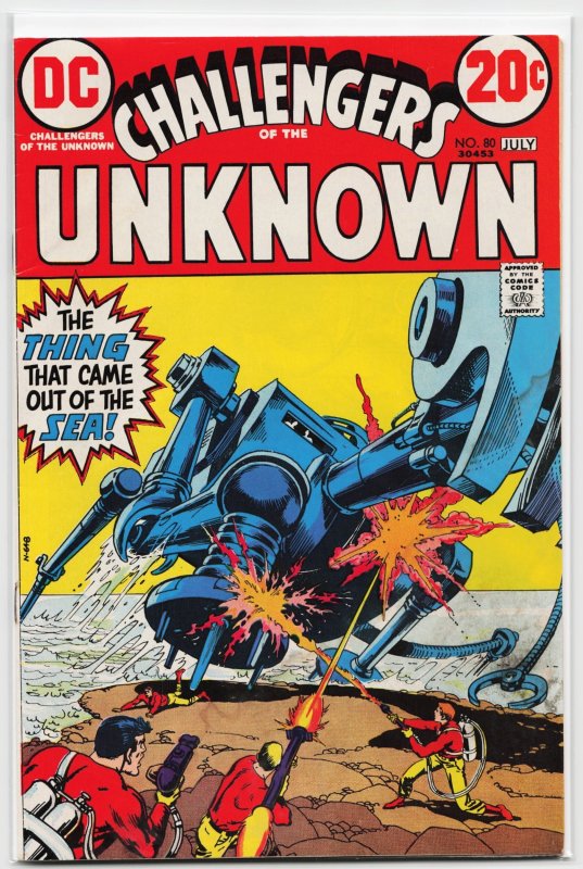 Challengers of the Unknown #80 (DC Comics, 1973), raw, ungraded comic book — front cover