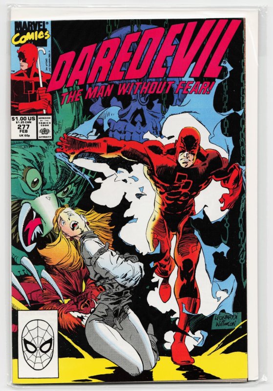 Daredevil #277 (Marvel Comics, 1990), raw, ungraded comic book — front cover