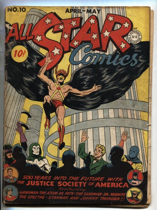 All Star Comics #10 (DC Comics), raw, ungraded comic book — front cover