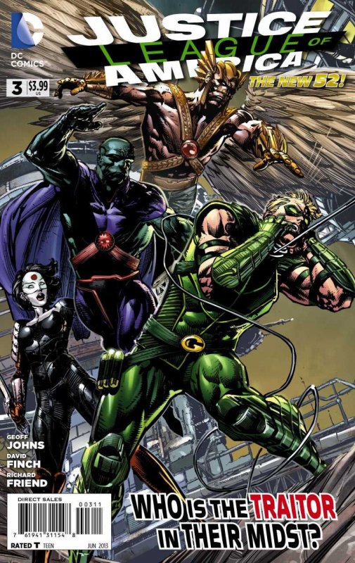 Justice League of America #3 (DC Comics, 2013), raw comic book in NM condition — front cover