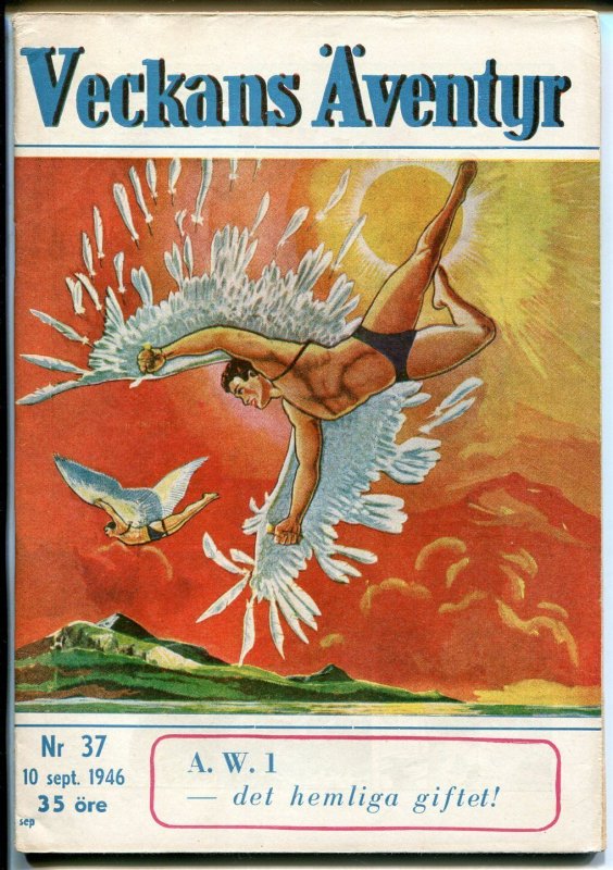 Veckans Aventyr Vol. 7 #37 (1946), raw comic book in VF condition — front cover
