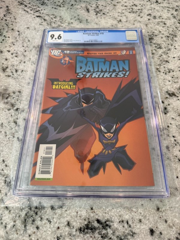 The Batman Strikes #18 (DC Comics, 2006), CGC 9.6 graded comic book, Universal Blue label — front cover in its holder