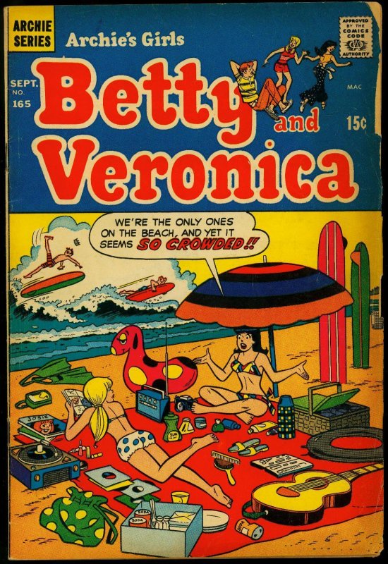 Archie's Girls Betty and Veronica #165 (Archie Comics, 1969), raw comic book in VG condition — front cover