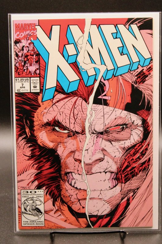 X-Men #7 (Marvel Comics, 1992), raw comic book in NM condition — front cover