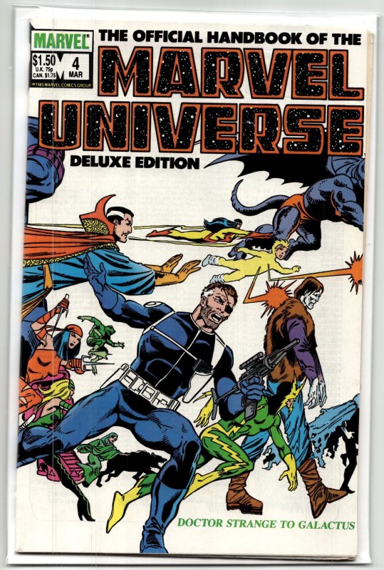 The Official Handbook of the Marvel Universe #4 (1986), raw, ungraded comic book — front cover