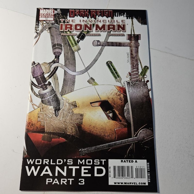 Invincible Iron Man #10 (Marvel Comics, 2009), raw comic book in NM condition — front cover
