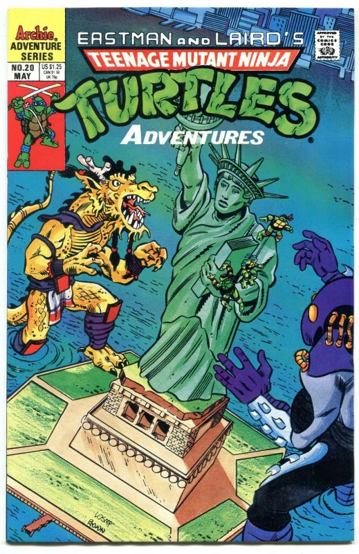 Teenage Mutant Ninja Turtles Adventures #20 (Archie Comics, 1991), raw comic book in NM condition — front cover