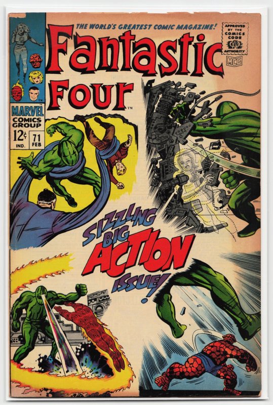 Fantastic Four #71 (Marvel Comics, 1968), raw, ungraded comic book — front cover